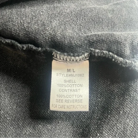 Oli & Hali Black Gray Mineral Washed Checkered Taw Edge Denim Shacket Sz M/L - Picture 6 of 9